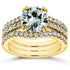 Round Brilliant Moissanite and Diamond Bridal Rings 2 1/2 CTW 14k Yellow Gold (GH/VS)